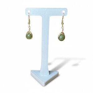 Wire Wrapped Jade Earrings